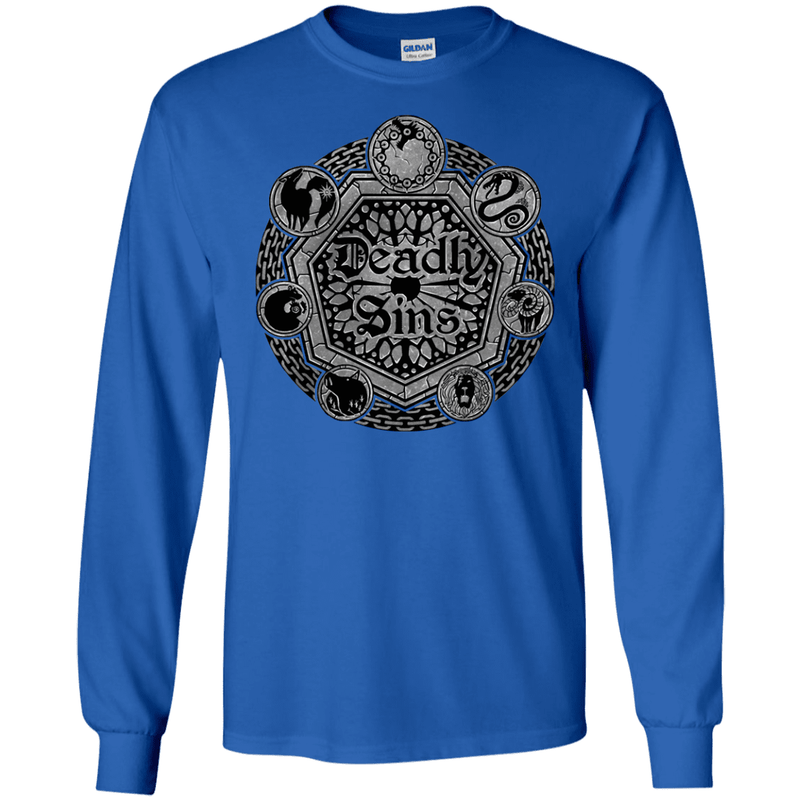 T-Shirts Royal / S Sins Shield Men's Long Sleeve T-Shirt