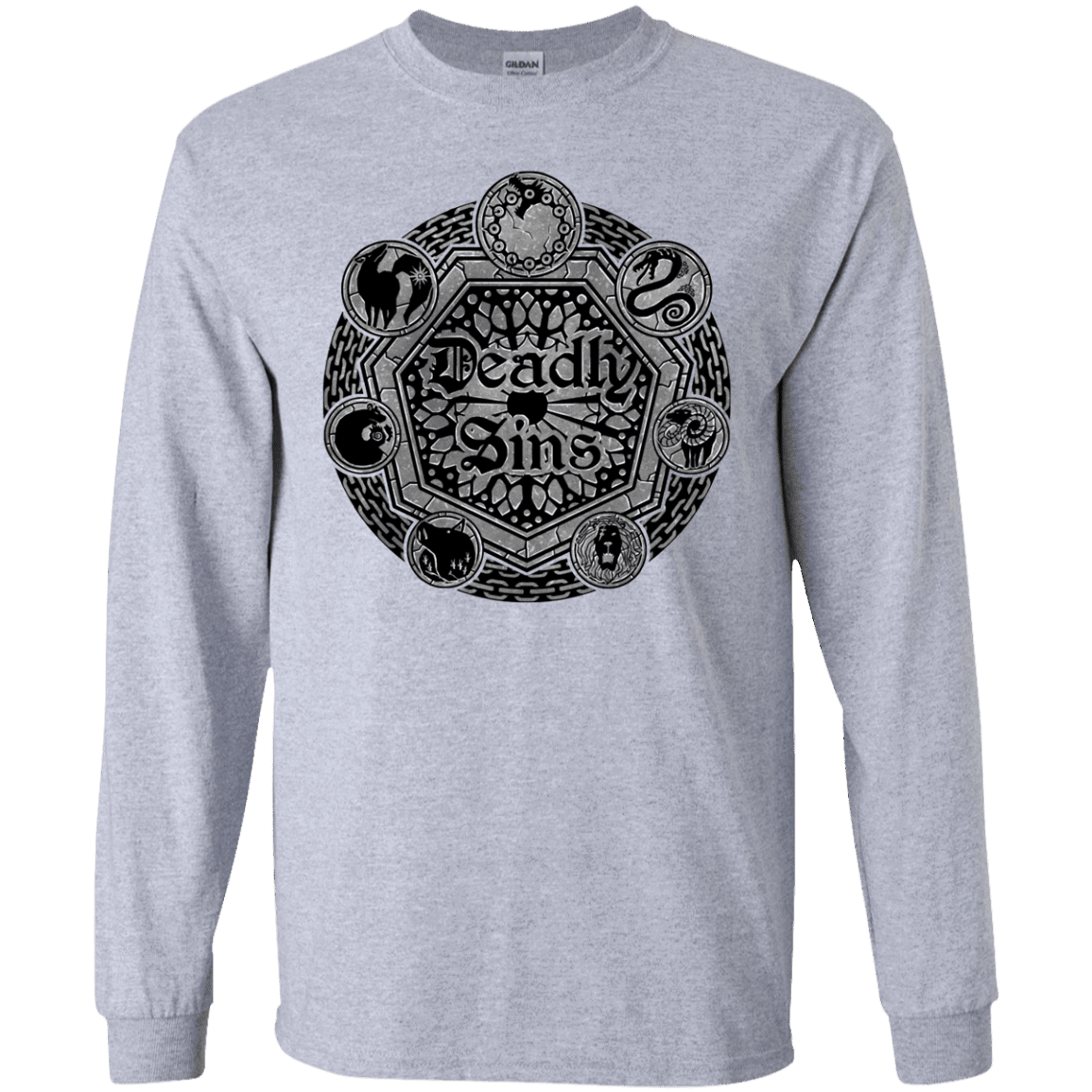 T-Shirts Sport Grey / S Sins Shield Men's Long Sleeve T-Shirt