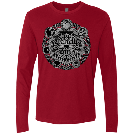 T-Shirts Cardinal / S Sins Shield Men's Premium Long Sleeve