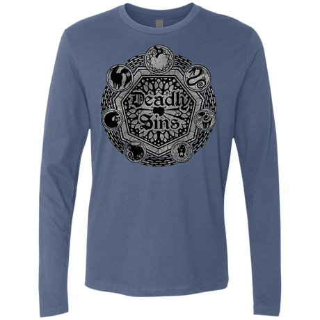 T-Shirts Indigo / S Sins Shield Men's Premium Long Sleeve