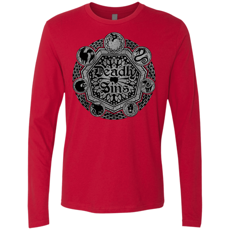 T-Shirts Red / S Sins Shield Men's Premium Long Sleeve