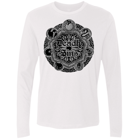 T-Shirts White / S Sins Shield Men's Premium Long Sleeve