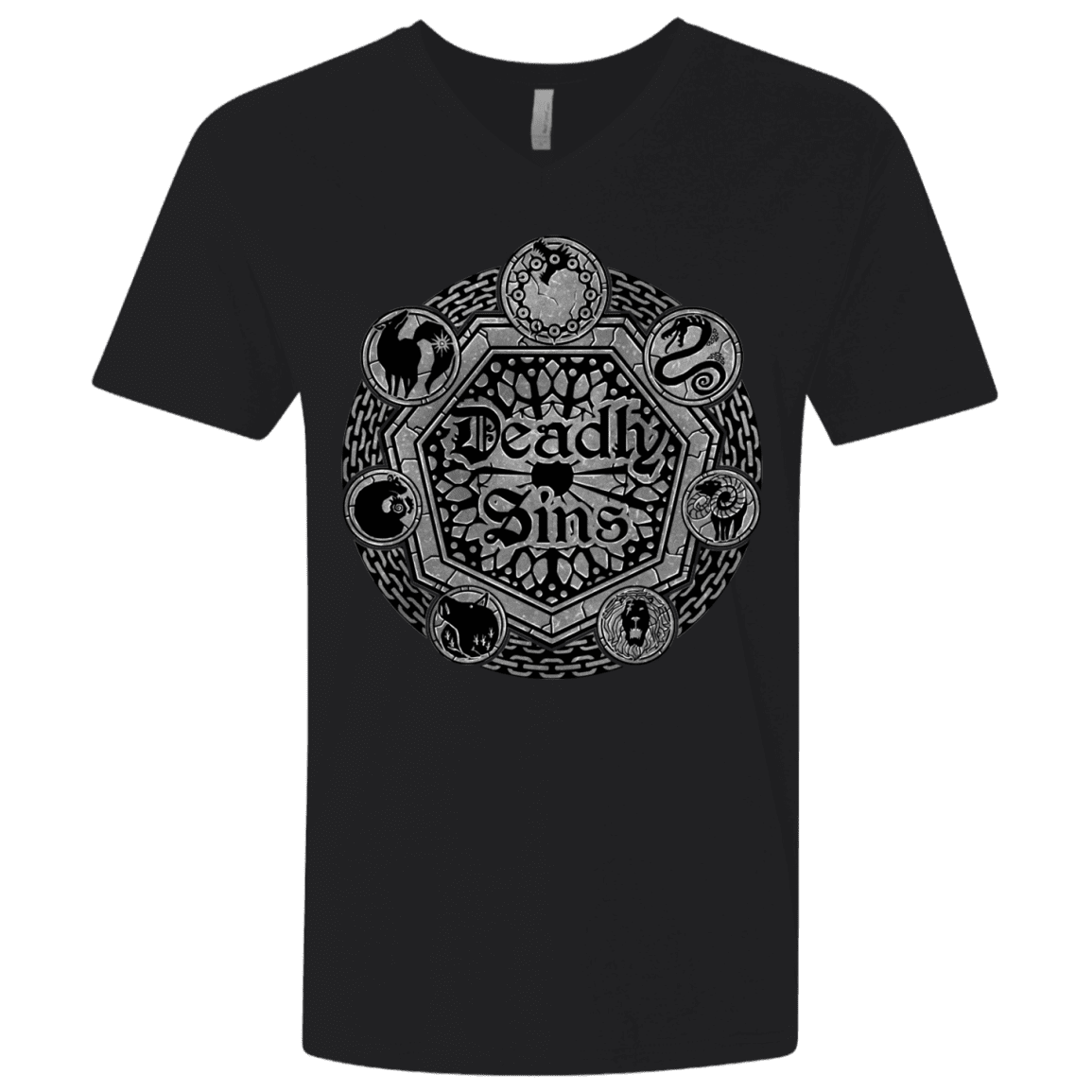 T-Shirts Black / X-Small Sins Shield Men's Premium V-Neck