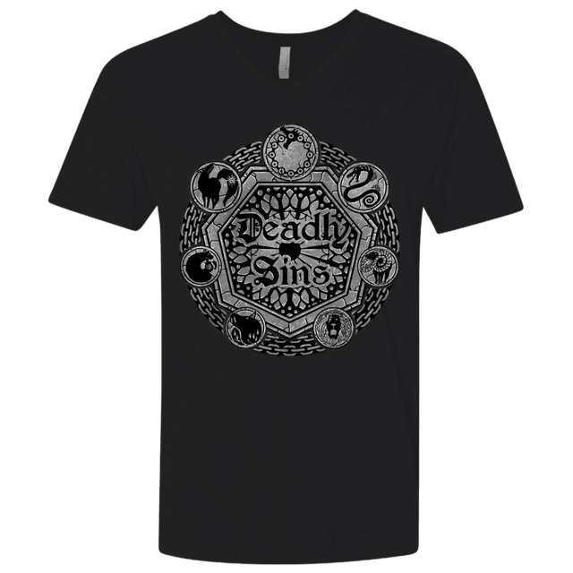 T-Shirts Black / X-Small Sins Shield Men's Premium V-Neck
