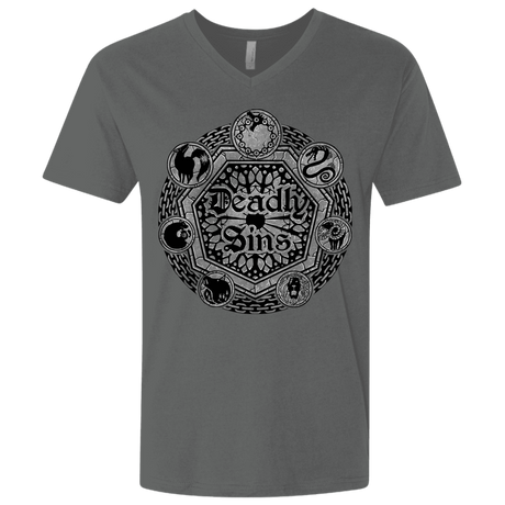 T-Shirts Heavy Metal / X-Small Sins Shield Men's Premium V-Neck