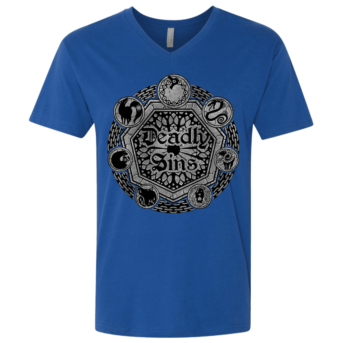 T-Shirts Royal / X-Small Sins Shield Men's Premium V-Neck