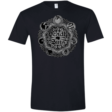 T-Shirts Black / X-Small Sins Shield Men's Semi-Fitted Softstyle