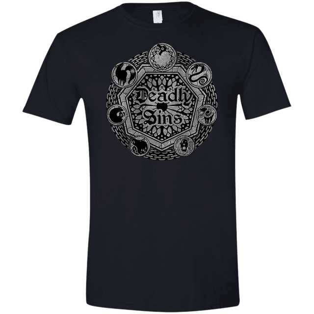 T-Shirts Black / X-Small Sins Shield Men's Semi-Fitted Softstyle