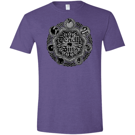T-Shirts Heather Purple / S Sins Shield Men's Semi-Fitted Softstyle