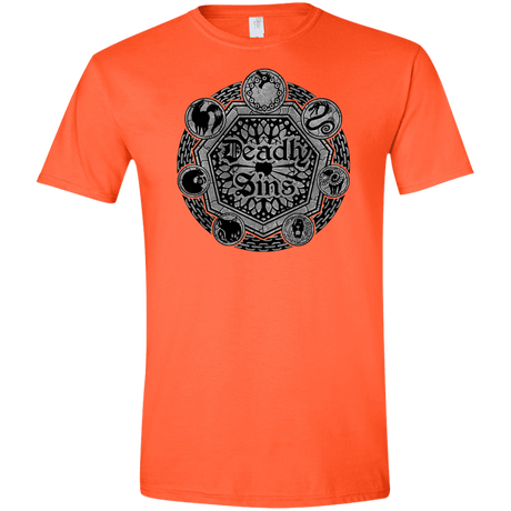 T-Shirts Orange / S Sins Shield Men's Semi-Fitted Softstyle