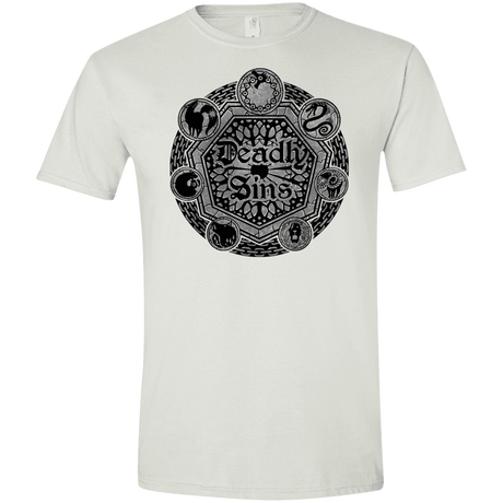 T-Shirts White / X-Small Sins Shield Men's Semi-Fitted Softstyle