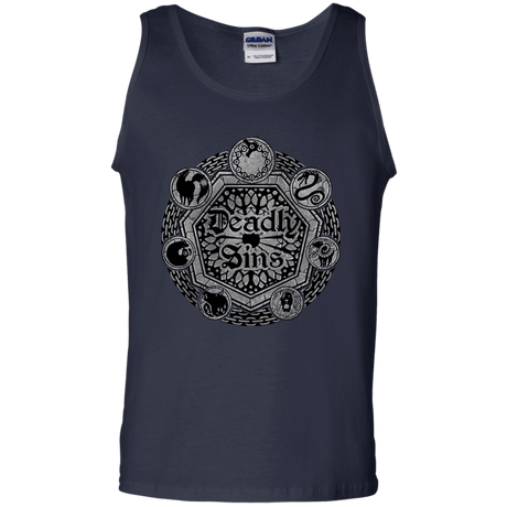 T-Shirts Navy / S Sins Shield Men's Tank Top