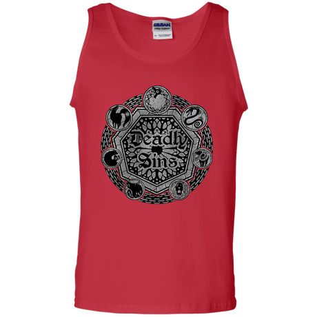 T-Shirts Red / S Sins Shield Men's Tank Top