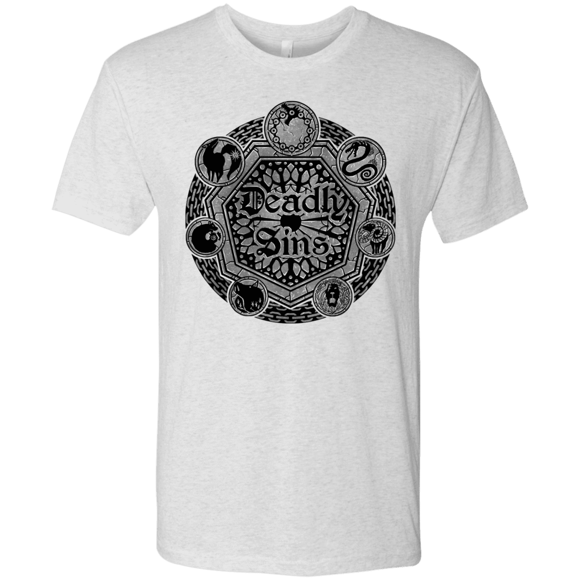 T-Shirts Heather White / S Sins Shield Men's Triblend T-Shirt