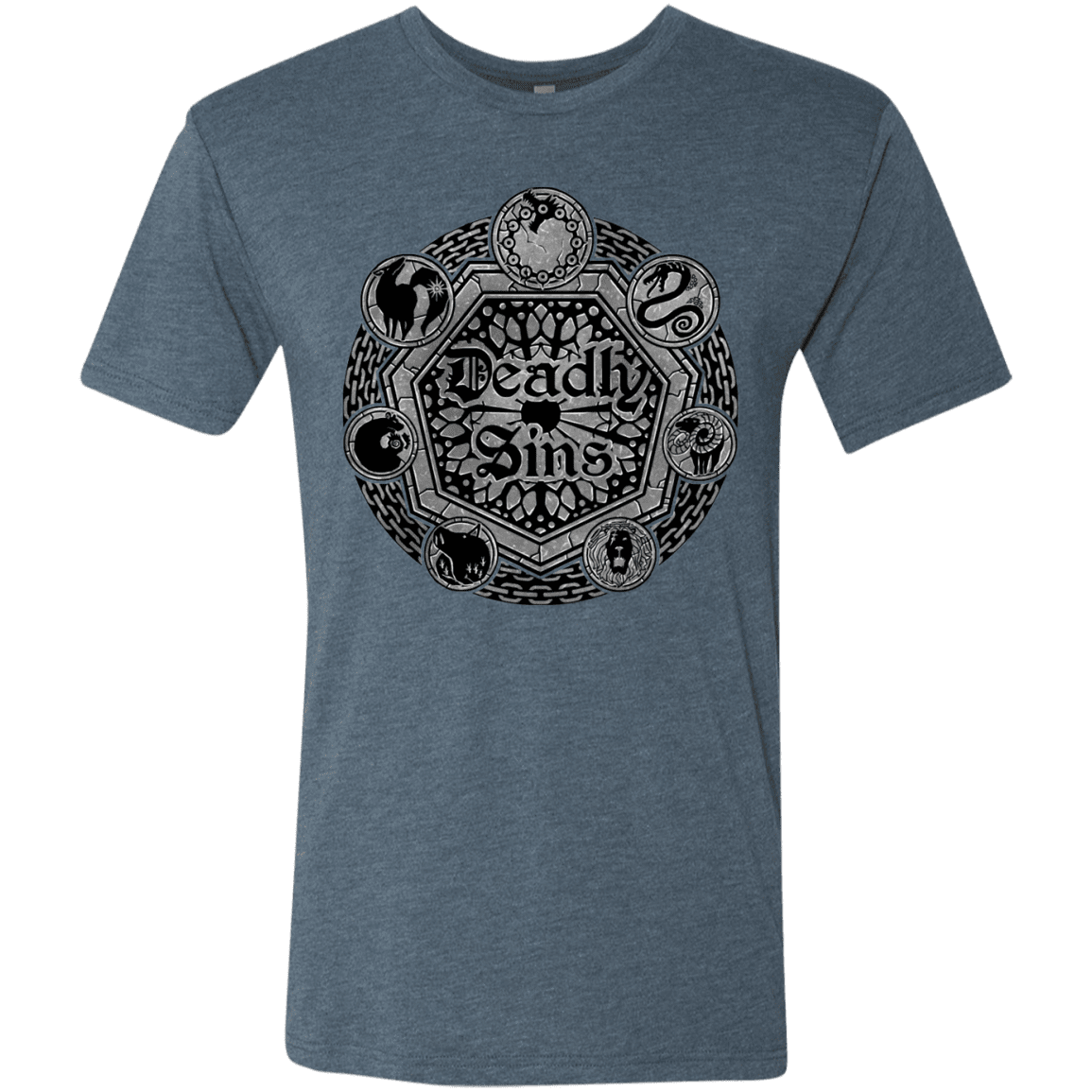 T-Shirts Indigo / S Sins Shield Men's Triblend T-Shirt