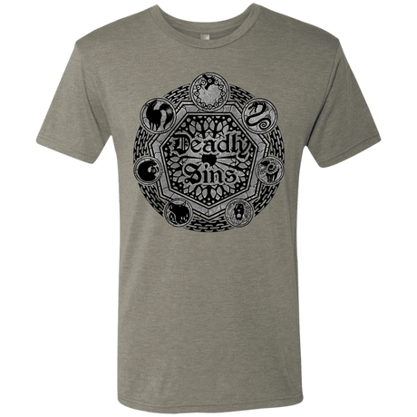 T-Shirts Venetian Grey / S Sins Shield Men's Triblend T-Shirt