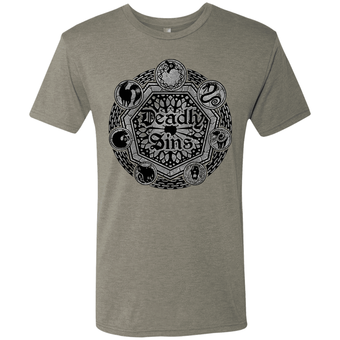 T-Shirts Venetian Grey / S Sins Shield Men's Triblend T-Shirt