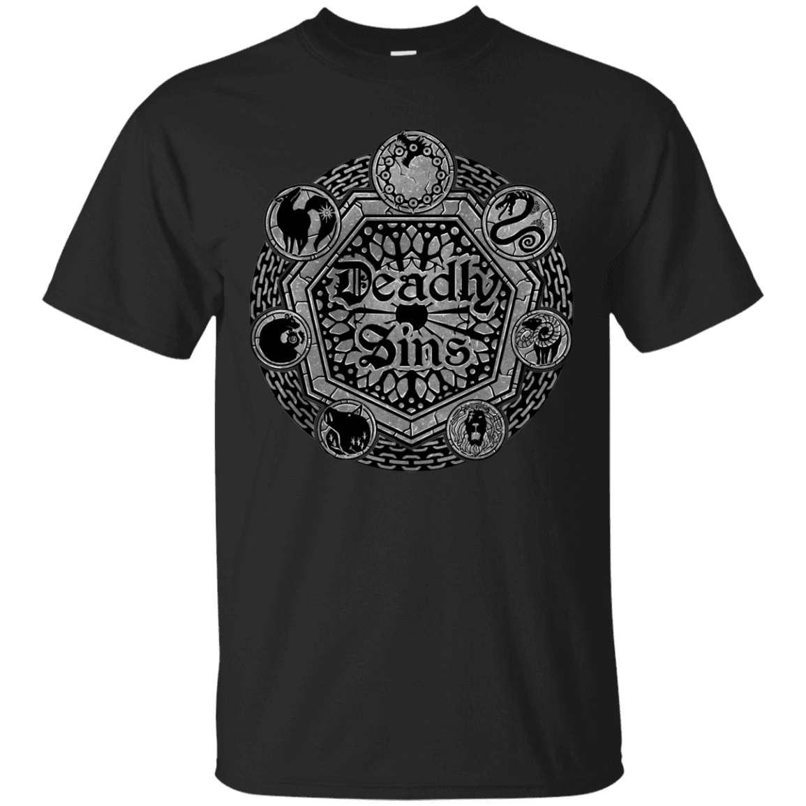 T-Shirts Black / S Sins Shield T-Shirt