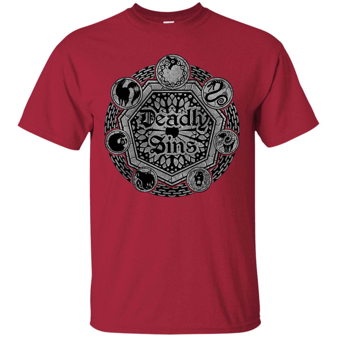 T-Shirts Cardinal / S Sins Shield T-Shirt