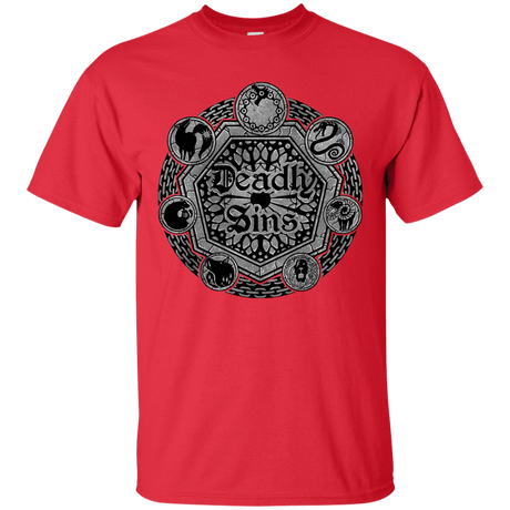 T-Shirts Red / S Sins Shield T-Shirt