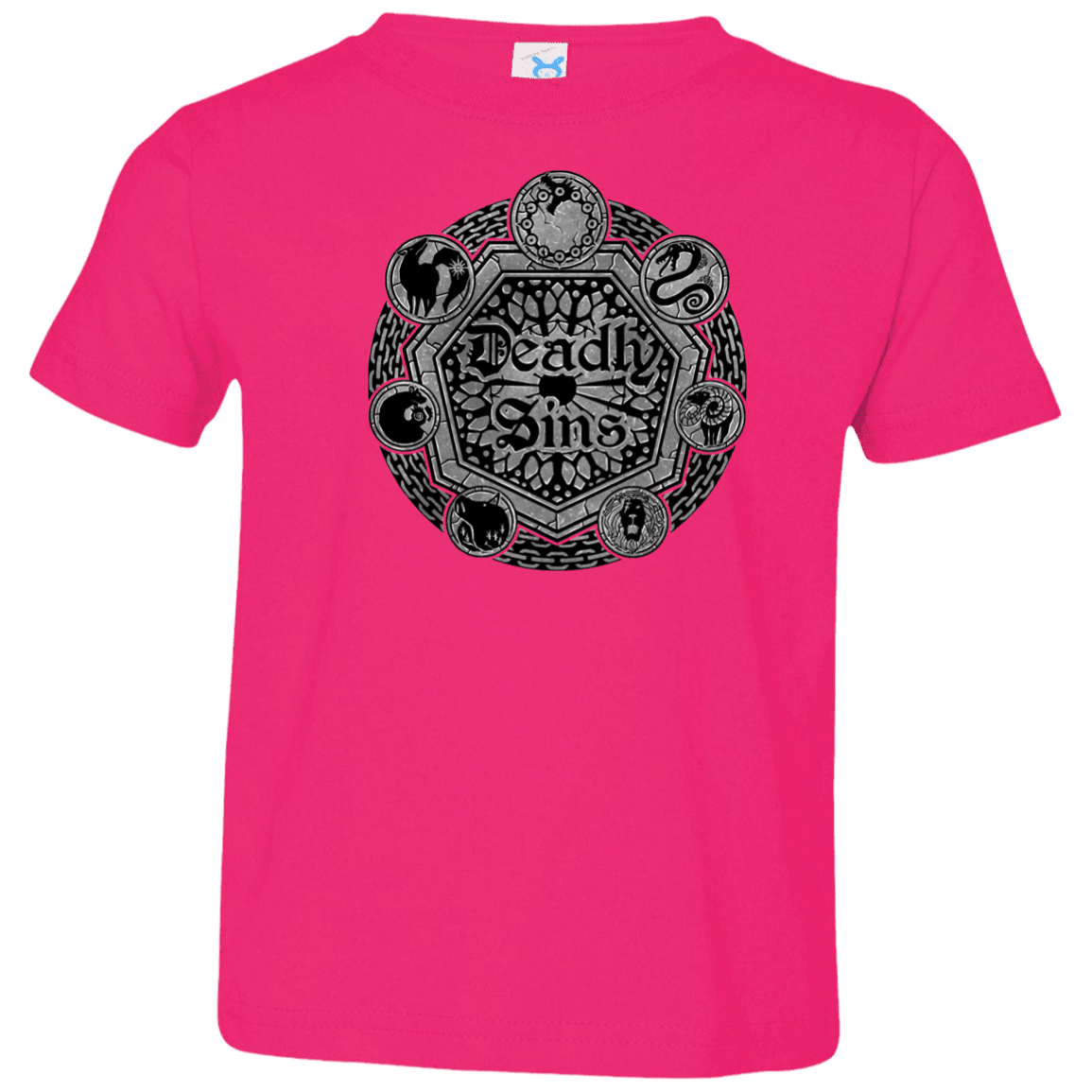 T-Shirts Hot Pink / 2T Sins Shield Toddler Premium T-Shirt