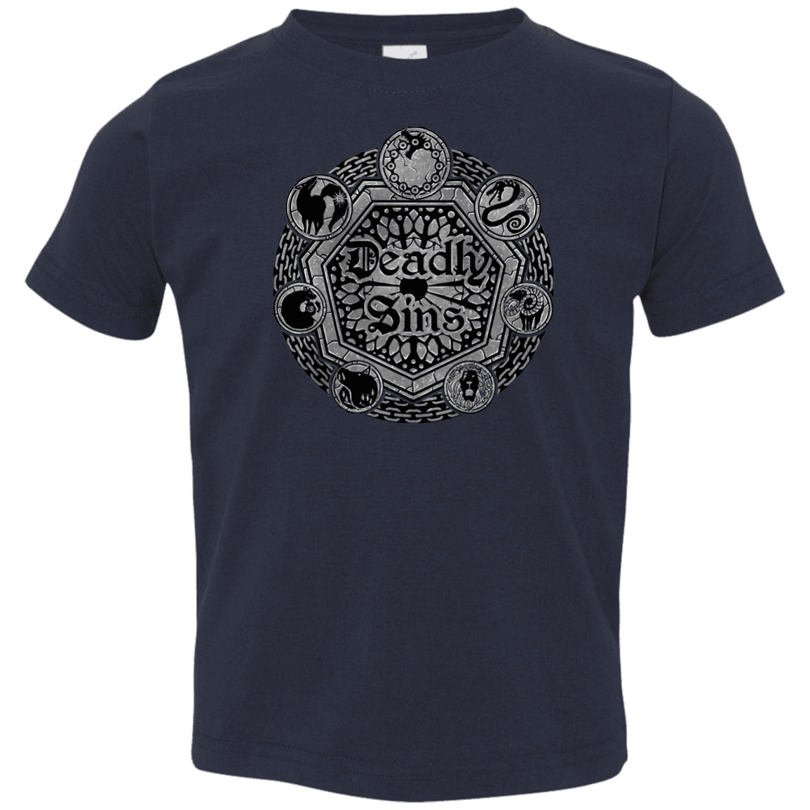 T-Shirts Navy / 2T Sins Shield Toddler Premium T-Shirt