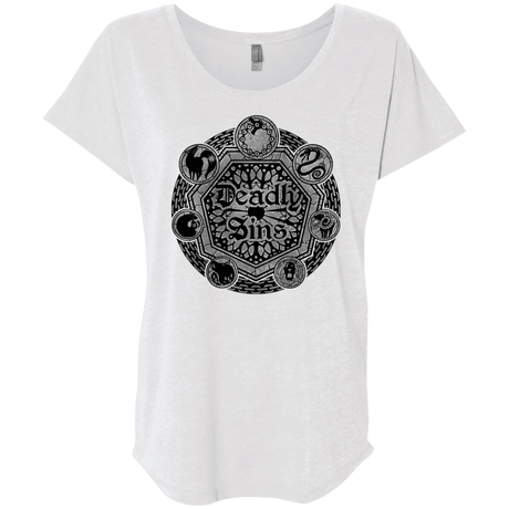 T-Shirts Heather White / X-Small Sins Shield Triblend Dolman Sleeve