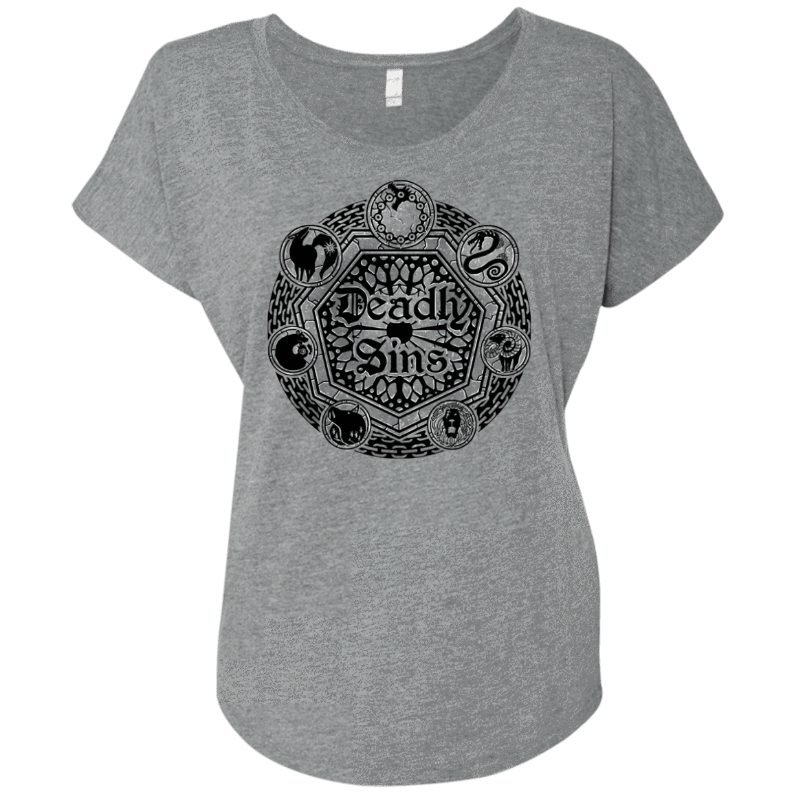 T-Shirts Premium Heather / X-Small Sins Shield Triblend Dolman Sleeve