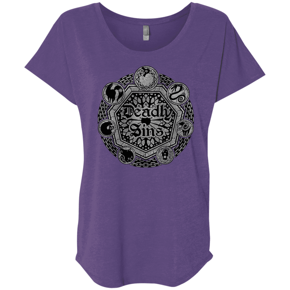 T-Shirts Purple Rush / X-Small Sins Shield Triblend Dolman Sleeve