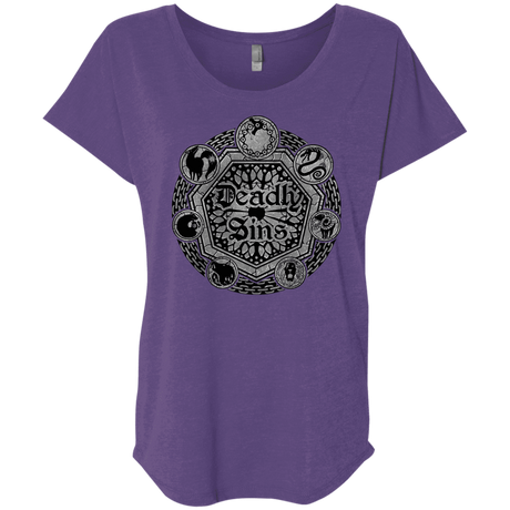 T-Shirts Purple Rush / X-Small Sins Shield Triblend Dolman Sleeve