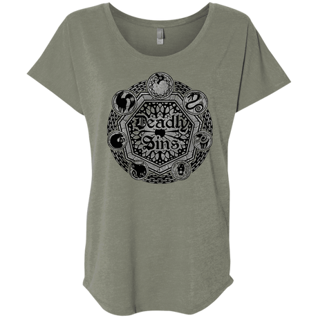 T-Shirts Venetian Grey / X-Small Sins Shield Triblend Dolman Sleeve