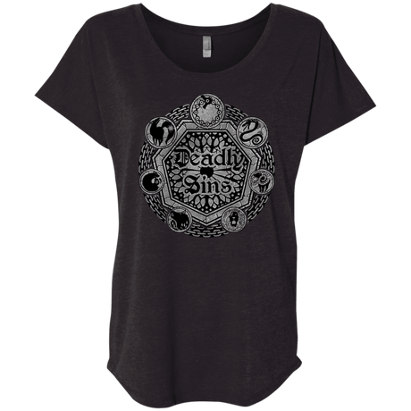 T-Shirts Vintage Black / X-Small Sins Shield Triblend Dolman Sleeve