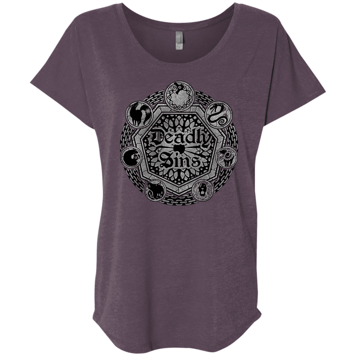 T-Shirts Vintage Purple / X-Small Sins Shield Triblend Dolman Sleeve
