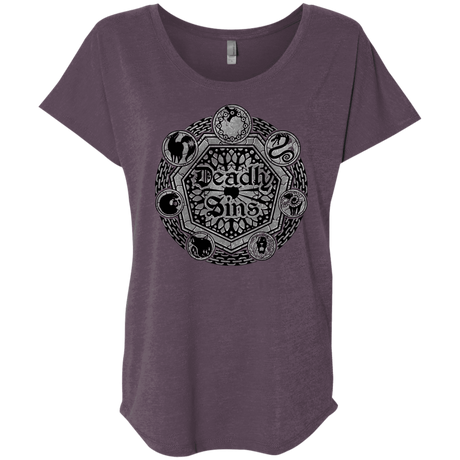 T-Shirts Vintage Purple / X-Small Sins Shield Triblend Dolman Sleeve
