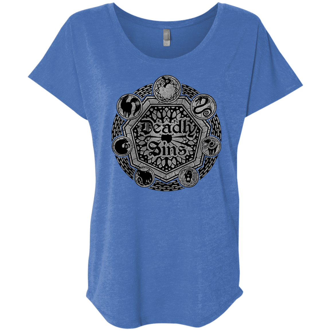 T-Shirts Vintage Royal / X-Small Sins Shield Triblend Dolman Sleeve