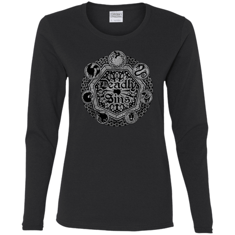 T-Shirts Black / S Sins Shield Women's Long Sleeve T-Shirt