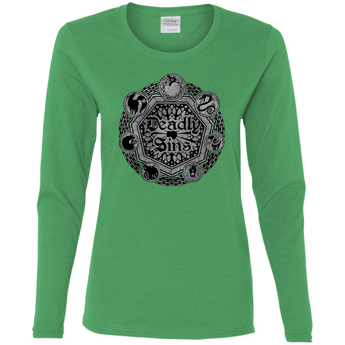 T-Shirts Irish Green / S Sins Shield Women's Long Sleeve T-Shirt