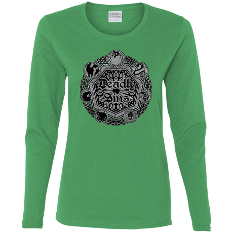 T-Shirts Irish Green / S Sins Shield Women's Long Sleeve T-Shirt