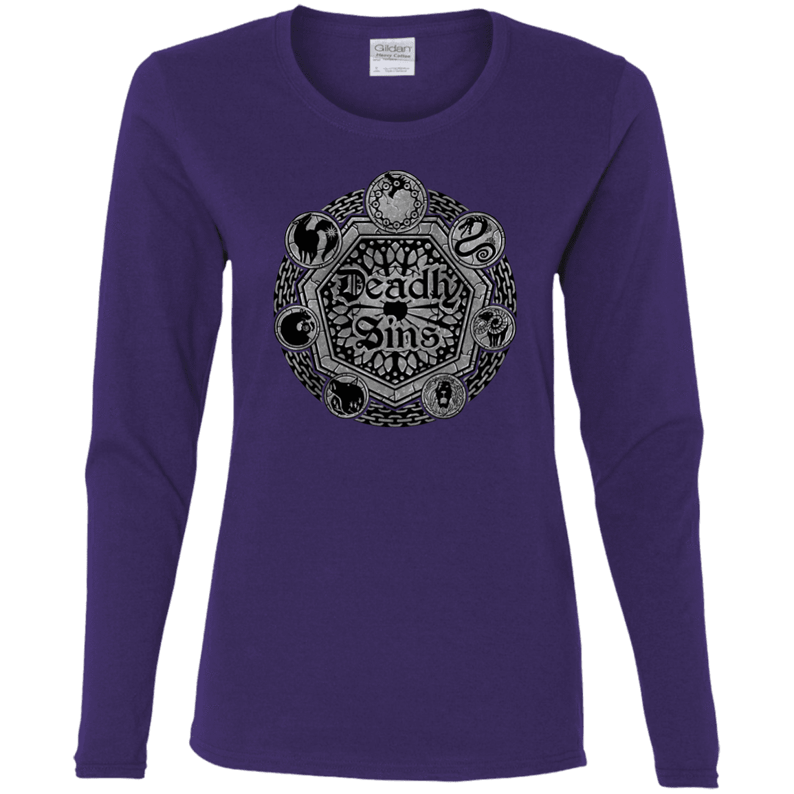T-Shirts Purple / S Sins Shield Women's Long Sleeve T-Shirt