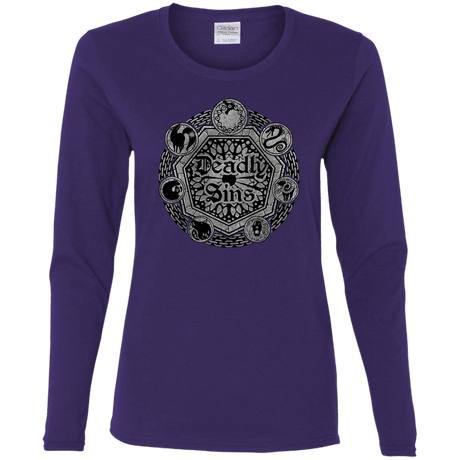 T-Shirts Purple / S Sins Shield Women's Long Sleeve T-Shirt