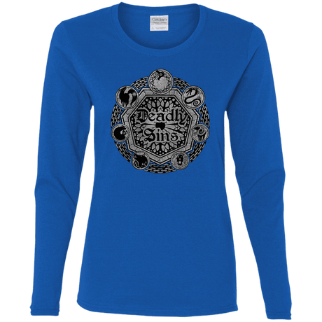T-Shirts Royal / S Sins Shield Women's Long Sleeve T-Shirt