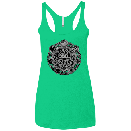 T-Shirts Envy / X-Small Sins Shield Women's Triblend Racerback Tank