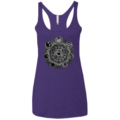 T-Shirts Purple Rush / X-Small Sins Shield Women's Triblend Racerback Tank