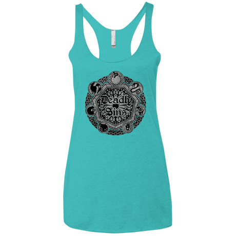 T-Shirts Tahiti Blue / X-Small Sins Shield Women's Triblend Racerback Tank