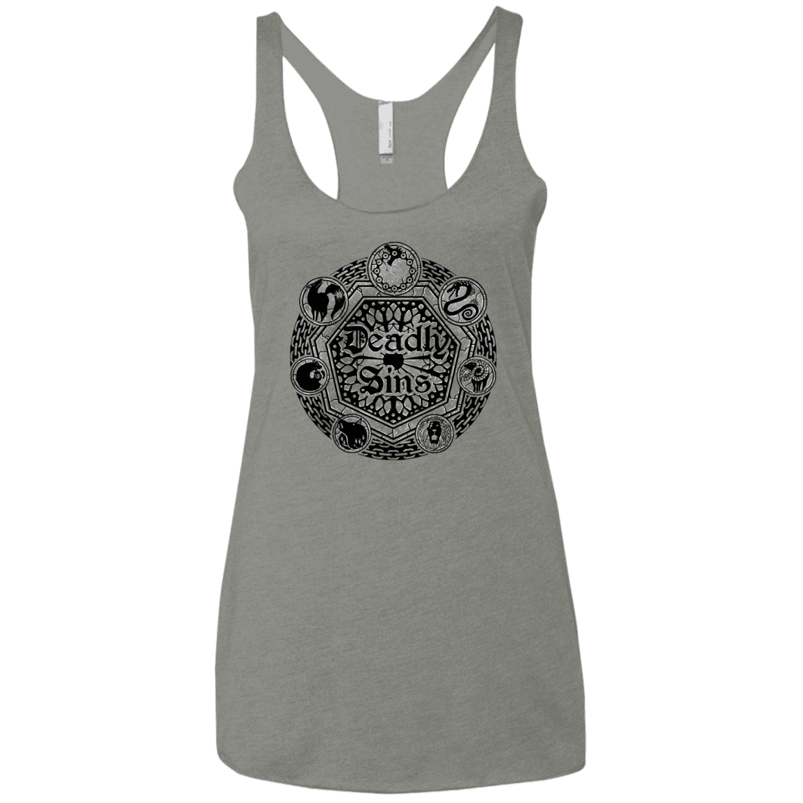 T-Shirts Venetian Grey / X-Small Sins Shield Women's Triblend Racerback Tank