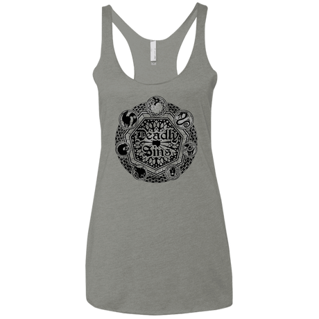 T-Shirts Venetian Grey / X-Small Sins Shield Women's Triblend Racerback Tank