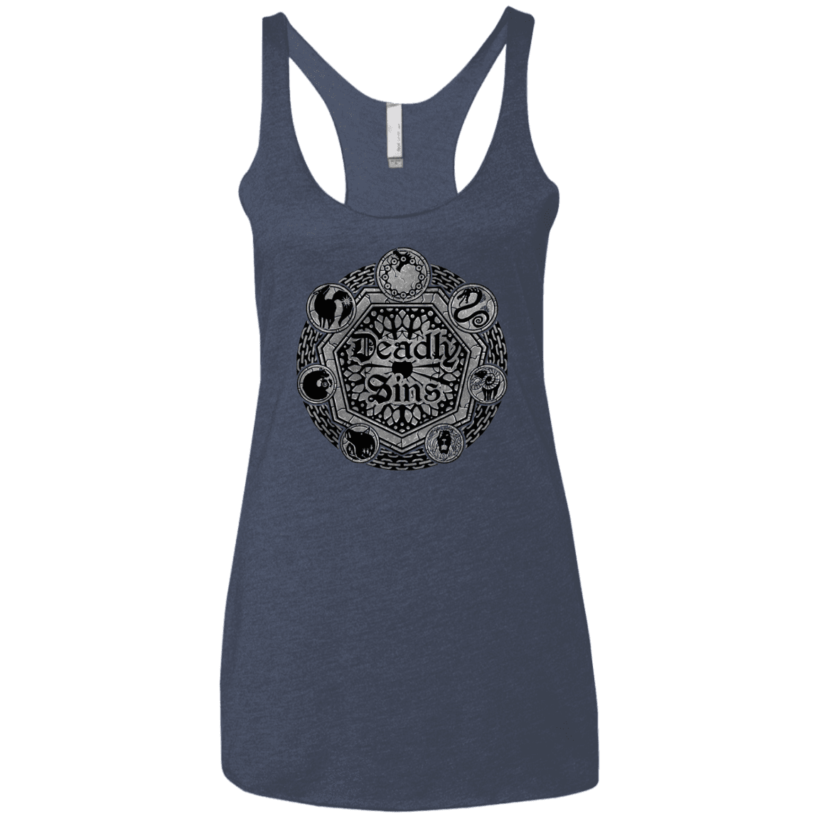 T-Shirts Vintage Navy / X-Small Sins Shield Women's Triblend Racerback Tank