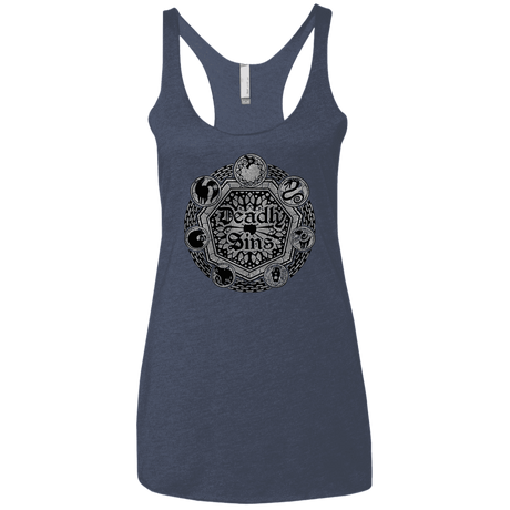 T-Shirts Vintage Navy / X-Small Sins Shield Women's Triblend Racerback Tank
