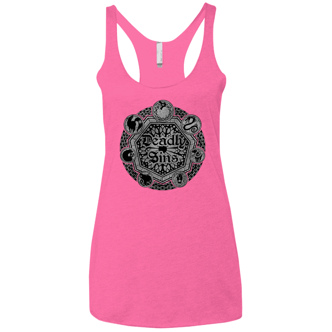 T-Shirts Vintage Pink / X-Small Sins Shield Women's Triblend Racerback Tank