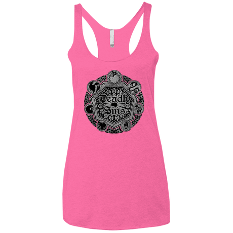 T-Shirts Vintage Pink / X-Small Sins Shield Women's Triblend Racerback Tank